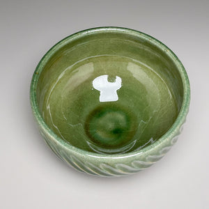 Carved Serving Bowl in Patina Green, 7"dia. (Ben Owen III)