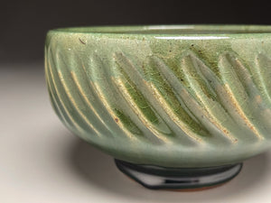 Carved Serving Bowl in Patina Green, 7"dia. (Ben Owen III)