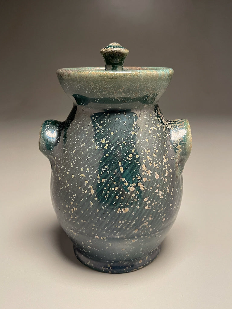 Handled Jar #2 in Patina Green Glaze, 8