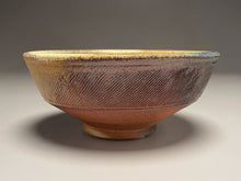 Load image into Gallery viewer, Combed Bowl #2 in Cobalt, Yellow Matte, &amp; Ash Glazes, 7.25&quot;dia. (Tableware Collection)
