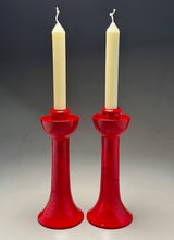Load image into Gallery viewer, Candlesticks in Chinese Red, 14"h (Ben Owen III)
