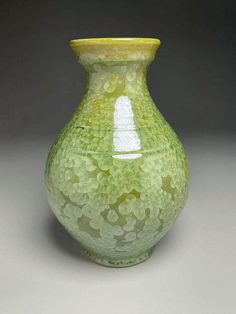 Han Vase in Lily Pad Green Crystalline, 10.5