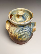 Load image into Gallery viewer, Handled Jar #1 in Cobalt, Yellow Matte, &amp; Ash Glaze , 6.75&quot;h (Tableware Collection)
