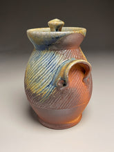 Load image into Gallery viewer, Handled Jar #1 in Cobalt, Yellow Matte, &amp; Ash Glaze , 6.75&quot;h (Tableware Collection)
