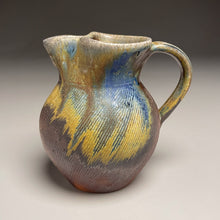 Load image into Gallery viewer, Combed Cream Pitcher #2 in Ash &amp; Cobalt, 4.75&quot;h (Tableware Collection)
