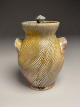 Load image into Gallery viewer, Handled Jar #2 in Cobalt, Yellow Matte, &amp; Ash Glaze, 7.75&quot;h (Tableware Collection)
