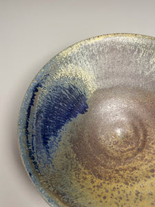 Bowl #2 in Cobalt, Yellow Matte, and Ash Glazes, 7.5"dia. (Benjamin Owen IV)