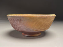 Load image into Gallery viewer, Combed Bowl #14 in Cobalt, Yellow Matte, &amp; Ash Glazes, 7&quot;dia. (Tableware Collection)
