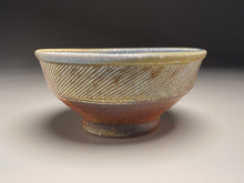 Load image into Gallery viewer, Combed Bowl #15 in Cobalt, Yellow Matte, &amp; Ash Glazes, 7&quot;dia. (Tableware Collection)
