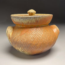 Load image into Gallery viewer, Combed Jar in Pumpkin, Yellow Matte, &amp; Ash Glaze, 5.75&quot;h (Tableware Collection)
