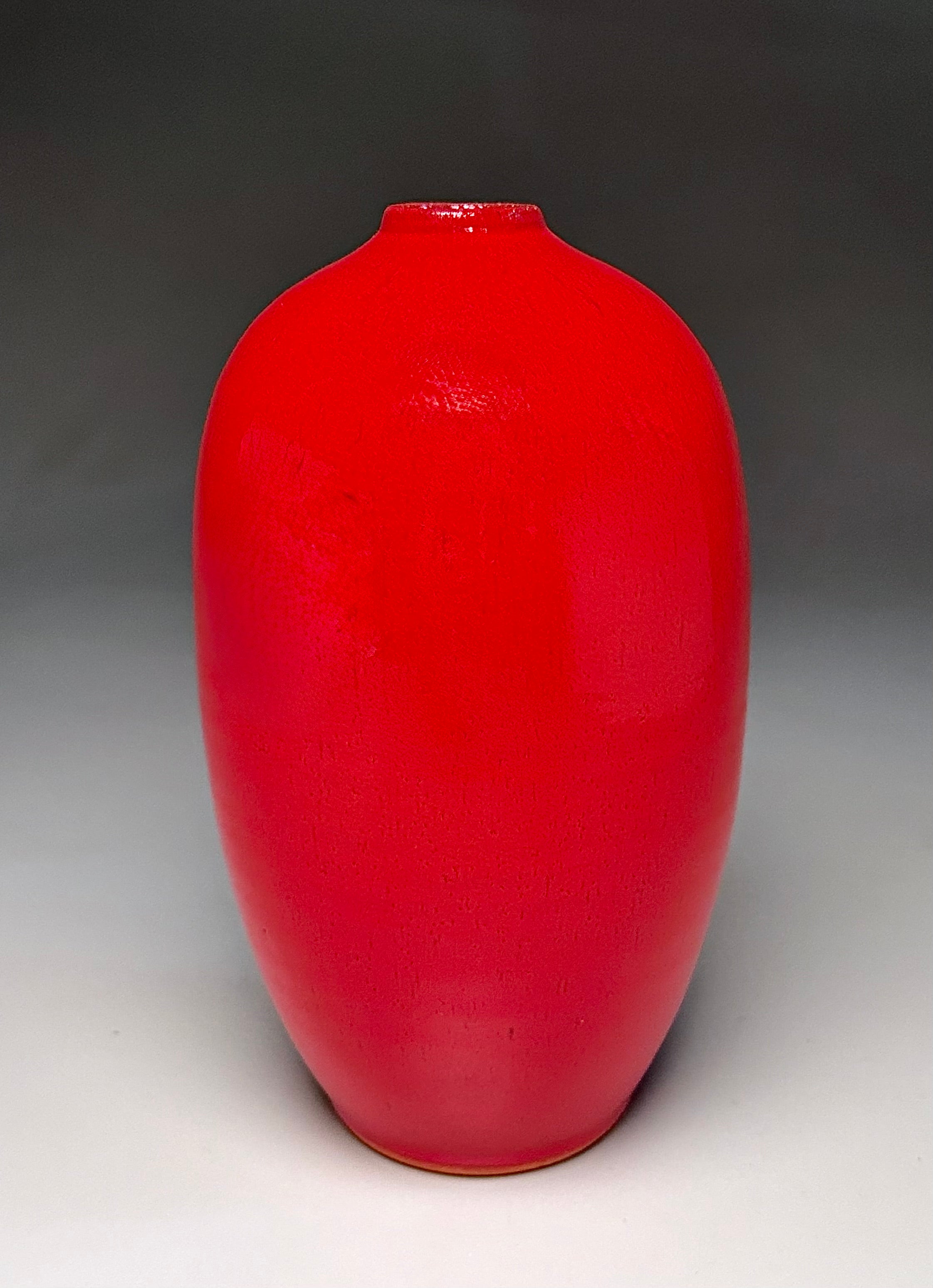 Egg Vase #2 in Chinese Red, 9.25"h (Ben Owen III)