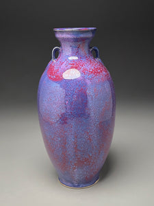 Two-Handled Vase in Pomegranate, 12.5"h (Ben Owen III)