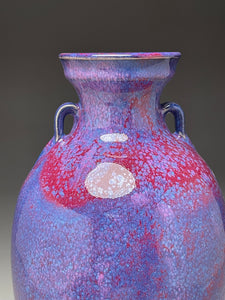 Two-Handled Vase in Pomegranate, 12.5"h (Ben Owen III)