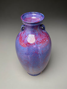 Two-Handled Vase in Pomegranate, 12.5"h (Ben Owen III)
