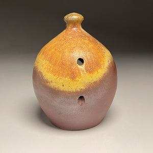 Birdhouse in Yellow Matte & Pumpkin Glaze, 6.25"h. (Ben Owen Pottery Collection)