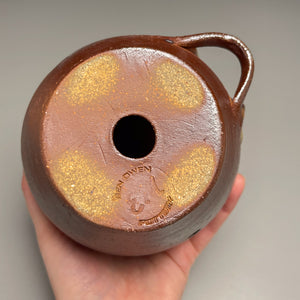 Birdhouse in Yellow Matte & Pumpkin Glaze, 6.25"h. (Ben Owen Pottery Collection)