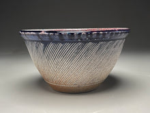 Load image into Gallery viewer, Combed Mixing Bowl #2 in Cobalt and Salt Glaze, 8&quot;dia. (Tableware Collection)
