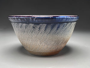 Combed Mixing Bowl #2 in Cobalt and Salt Glaze, 8"dia. (Tableware Collection)