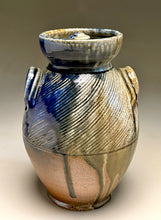 Load image into Gallery viewer, Combed Covered Jar in Multi-Layered Glazes, 10.5"h (Tableware Collection)
