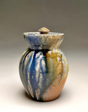 Load image into Gallery viewer, Small Covered Jar #2 in Ash &amp; Cobalt Glazes, 5"h (Tableware Collection)
