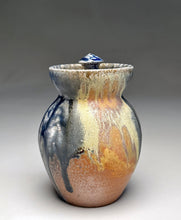 Load image into Gallery viewer, Small Covered Jar #2 in Ash &amp; Cobalt Glazes, 5"h (Tableware Collection)
