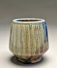 Load image into Gallery viewer, Combed Cup in Cobalt &amp; Ash Glazes, 3.75"h (Tableware Collection)
