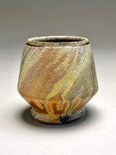 Load image into Gallery viewer, Combed Cup #1 in Cobalt &amp; Ash Glazes, 3.5"h (Tableware Collection)
