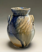 Load image into Gallery viewer, Combed Covered Jar #2 in Multi-Layered Glazes, 8"h (Tableware Collection)
