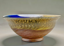 Load image into Gallery viewer, Combed Trumpet Flair Bowl in Multi-Layered Glazes, 11"dia.  (Tableware Collection)
