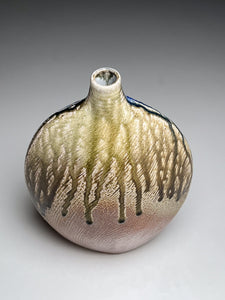 Altered Bottle #1 in Cobalt, Ash, & Salt Glaze, 13"h (Ben Owen III)