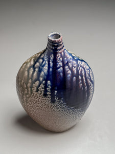 Altered Bottle #2 in Cobalt, Ash, & Salt Glaze, 10"h (Ben Owen III)