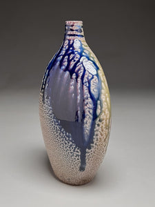 Altered Bottle #2 in Cobalt, Ash, & Salt Glaze, 10"h (Ben Owen III)