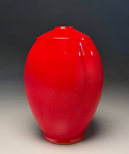 Load image into Gallery viewer, Square-Shouldered Melon Egg Vase in Chinese Red, 9"h (Ben Owen III)
