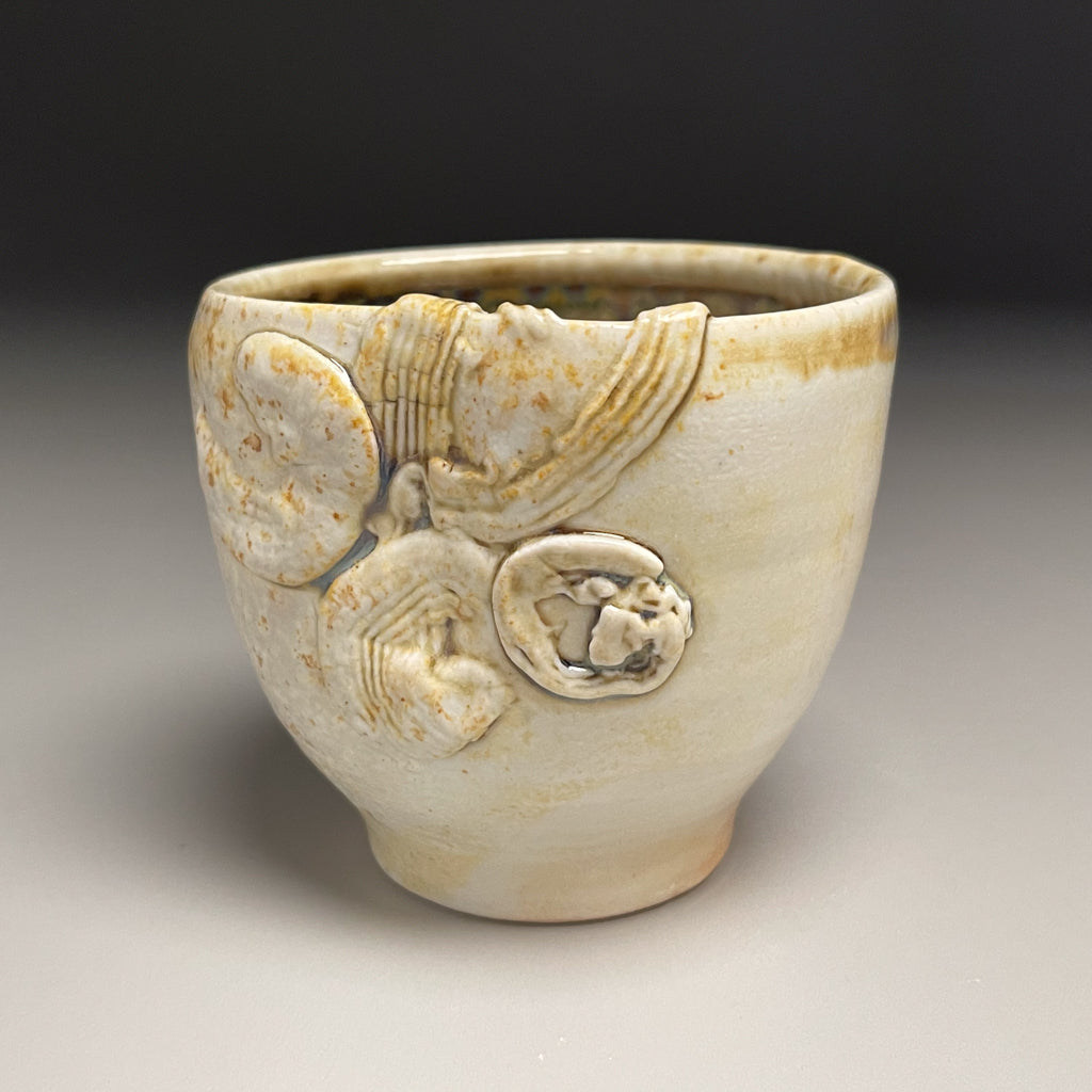 Textured Porcelain Cup in Natural Ash 3.5