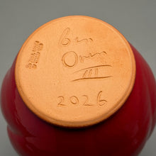 Load image into Gallery viewer, Melon Globe Vase in Chinese Red, 9.25"h (Ben Owen III)
