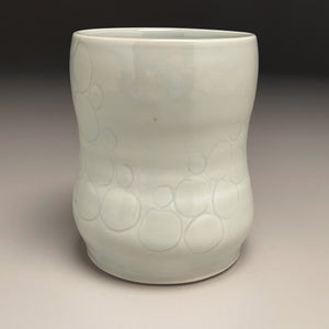 Cup #3 in Blue Celadon with Carved Designs 4.25"h. (Elizabeth McAdams)