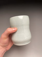 Load image into Gallery viewer, Cup #3 in Blue Celadon with Carved Designs 4.25&quot;h. (Elizabeth McAdams)
