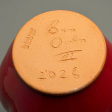 Load image into Gallery viewer, Melon Globe Vase #2 in Chinese Red, 9.5"h (Ben Owen III)
