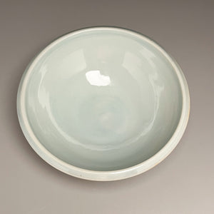 Bowl #4 in Blue Celadon with Copper Red designs, 7.25"dia. (Elizabeth McAdams)