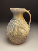 Load image into Gallery viewer, Combed Pitcher in Cobalt, Yellow Matte and Ash Glazes, 10.75&quot;h (Ben Owen III)

