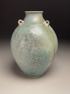 Edo Jar with Combed Lines in Patina Green, 10.75"h (Ben Owen III)