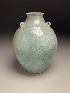 Edo Jar with Combed Lines in Patina Green, 10.75"h (Ben Owen III)