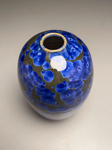 Egg Vase #2 in Cobalt Crystalline, 7.25"h (Ben Owen III)