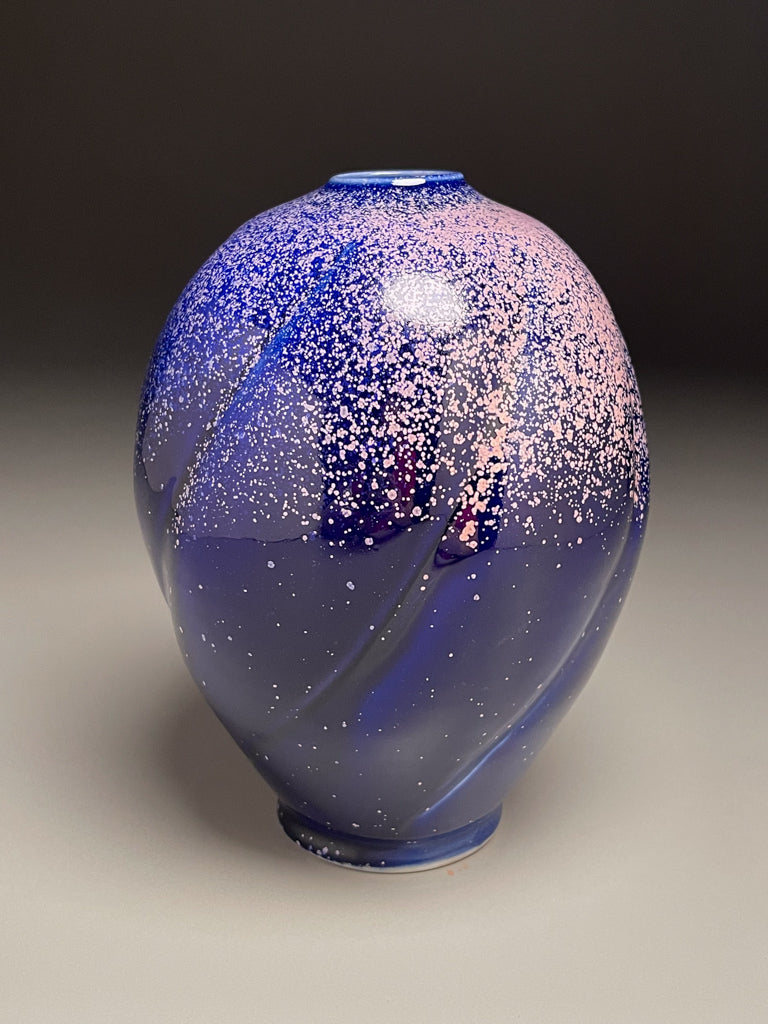 Melon Egg Vase in Nebular Purple, 7.75