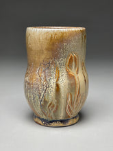 Load image into Gallery viewer, Cup in Goldenrod #1 with Tulip Design, 5&quot;h (Elizabeth McAdams)
