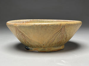 Bowl #2 in Goldenrod with Carved Designs, 7.75"dia. (Elizabeth McAdams)