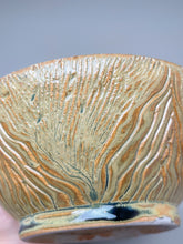 Load image into Gallery viewer, Bowl #2 in Goldenrod with Carved Designs, 7.75&quot;dia. (Elizabeth McAdams)
