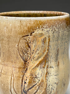 Cup in Goldenrod #2 with Tulip Design, 4.25"h (Elizabeth McAdams)