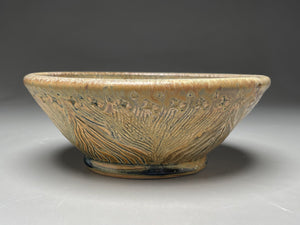 Bowl #3 in Goldenrod with Carved Designs, 7.75"dia. (Elizabeth McAdams)