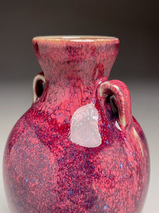 Two-Handled Vase in Pomegranate, 6.5"h (Ben Owen III)